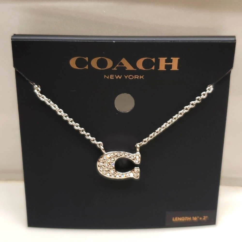 NWT Coach Pave Signature Necklace